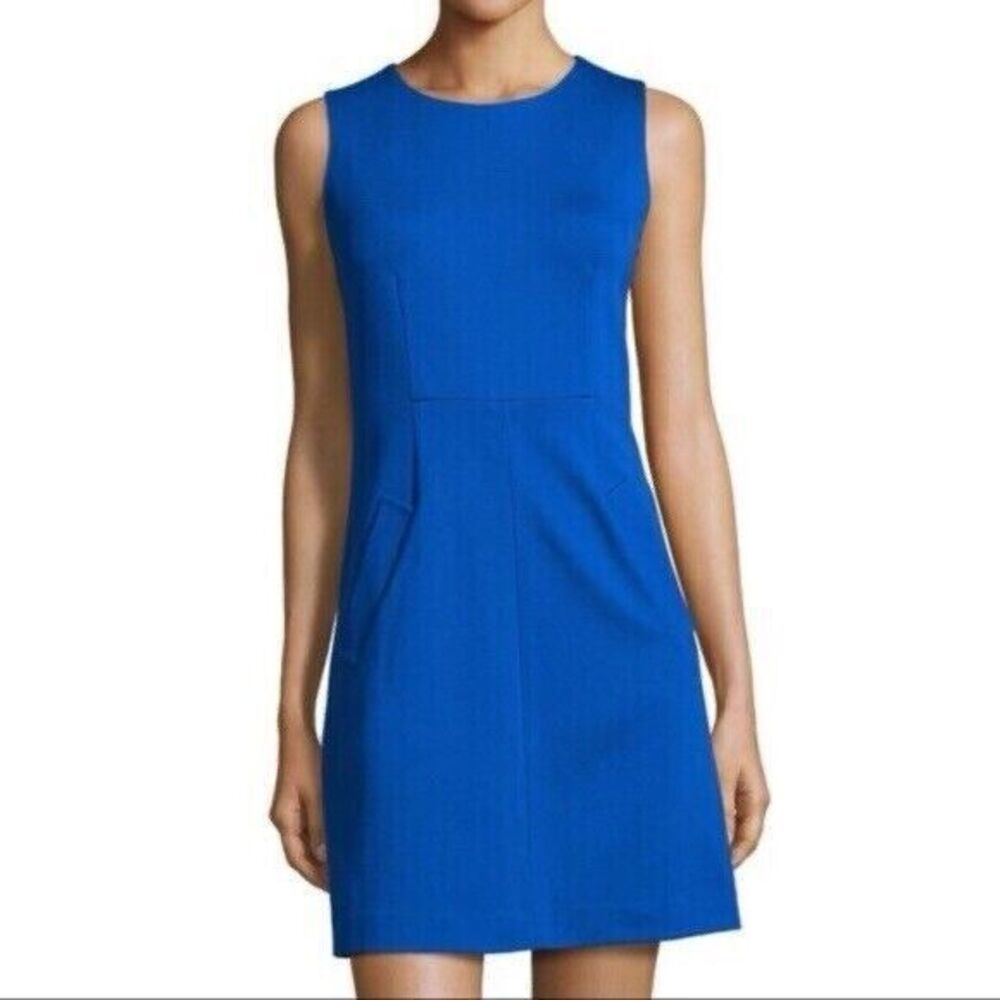 Diane von Furstenberg DVF Carpreena Mini Dress Zipper Sleeveless Blue‎ Size 6